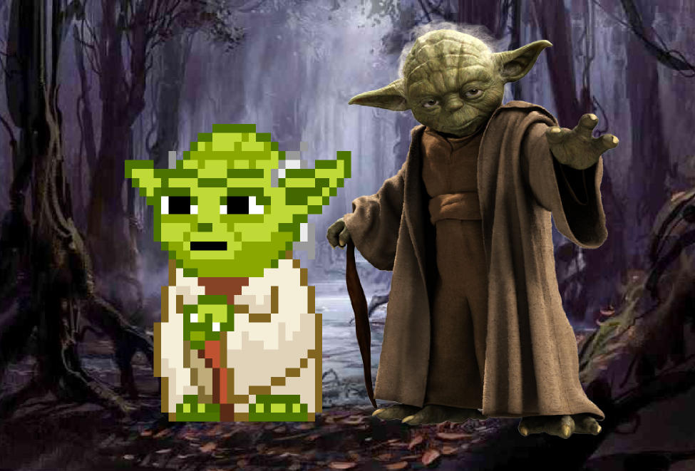 Yoda pixelized and high definition